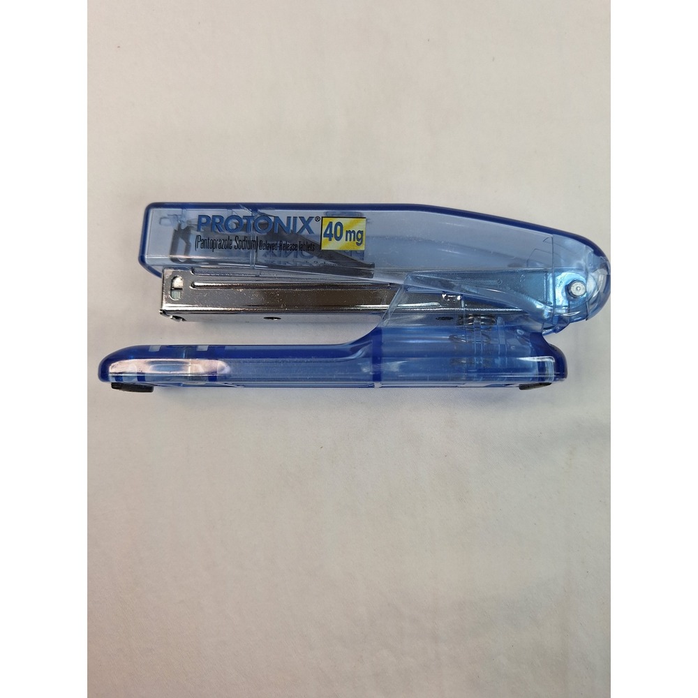 Vintage Pharma Promo Stapler Blue Translucent - Picture 4 of 4